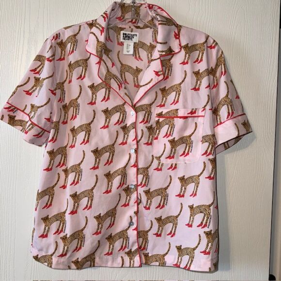 BOUFFANTS & BROKEN HEARTS Pink Cheetah In Heels PJ Shorts Set - Picture 2 of 8